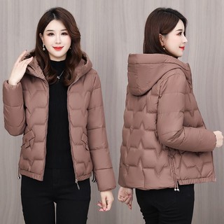 Áo Khoác Đệm Phao Có Nón Dáng Ngắn Phong Cách Hàn Quốc Thời Trang Mùa Đông Hàng Mới Dành Cho Bạn Nữ