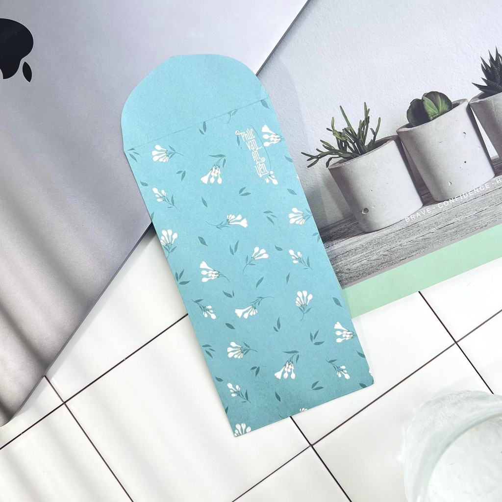 SET GX008 - Bao lì xì cao cấp của Gác Xép họa tiết hoa văn chất liệu Kraft nhật nhập khẩu Tết 2024