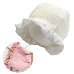 XGB Ren Mũ Mềm Ren Lên Mũ Cotton Bonnet Mũ Công Chúa Bé Chống Nắng Mũ