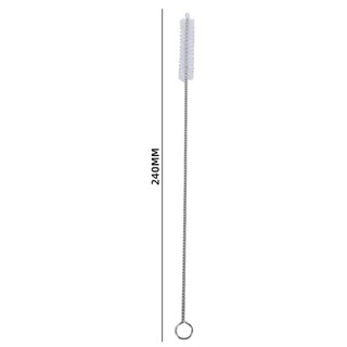 ALMA1 1 Cái Bàn Chải Bụi, Bàn Chải Làm Sạch Ống Hút Mở Rộng Nylon Bạc, Tóc Mềm Có Thể Tái Sử Dụng Ống Hút