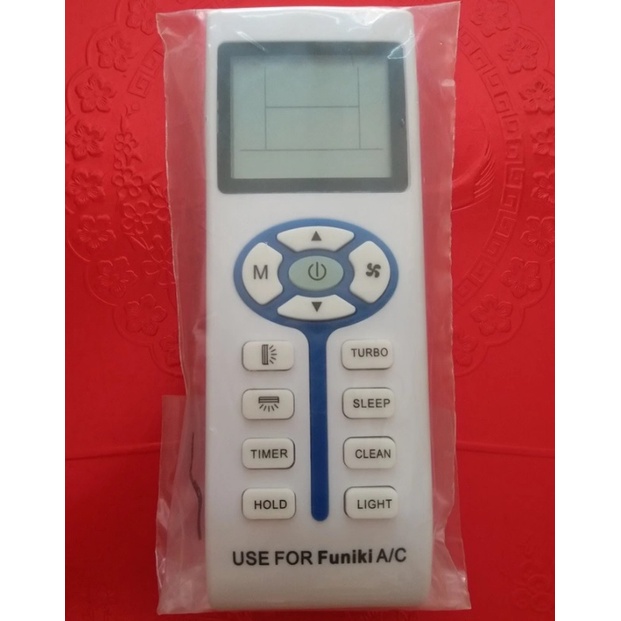 Điều khiển remote từ xa dùng cho điều hòa funiki mẫu mới có vệt xanh hình chìa khóa - tặng kèm pin