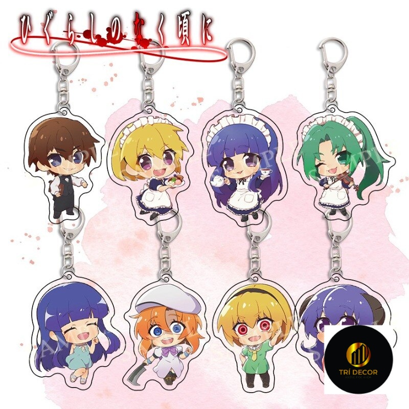 Móc khoá Anime Manga Higurashi No Naku Koro Ni Anime Ryuuguu Rena Hanyuu Furude Rika Acrylic phụ kiện trang trí cute