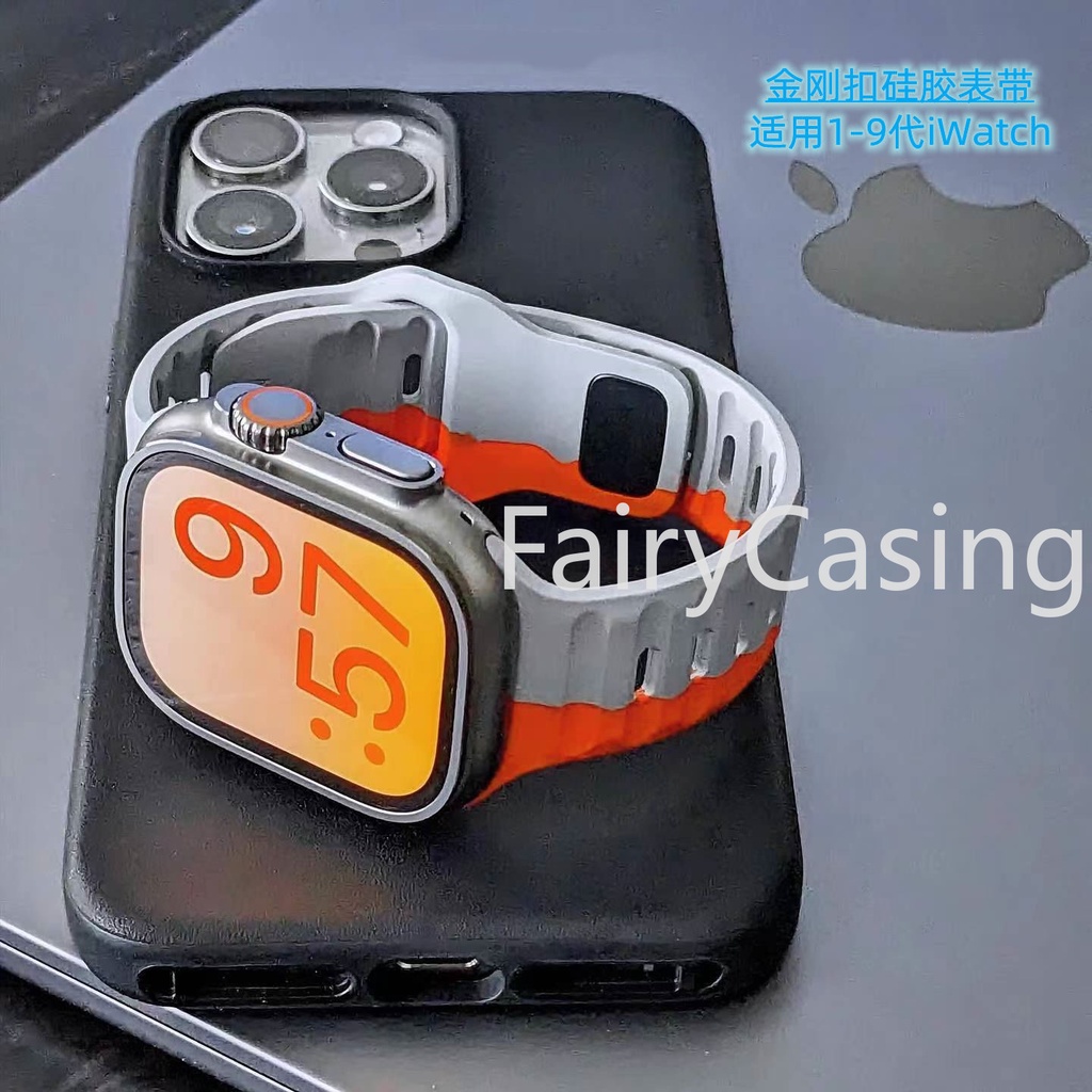 Silicone Dây Đeo Đồng Hồ Bằng Silicon Kích Thước 9 41mm 45mm ultra 2 49mm 44mm 40mm 38 42mm Cho iwatch series 9 8 7 6 se 5 4