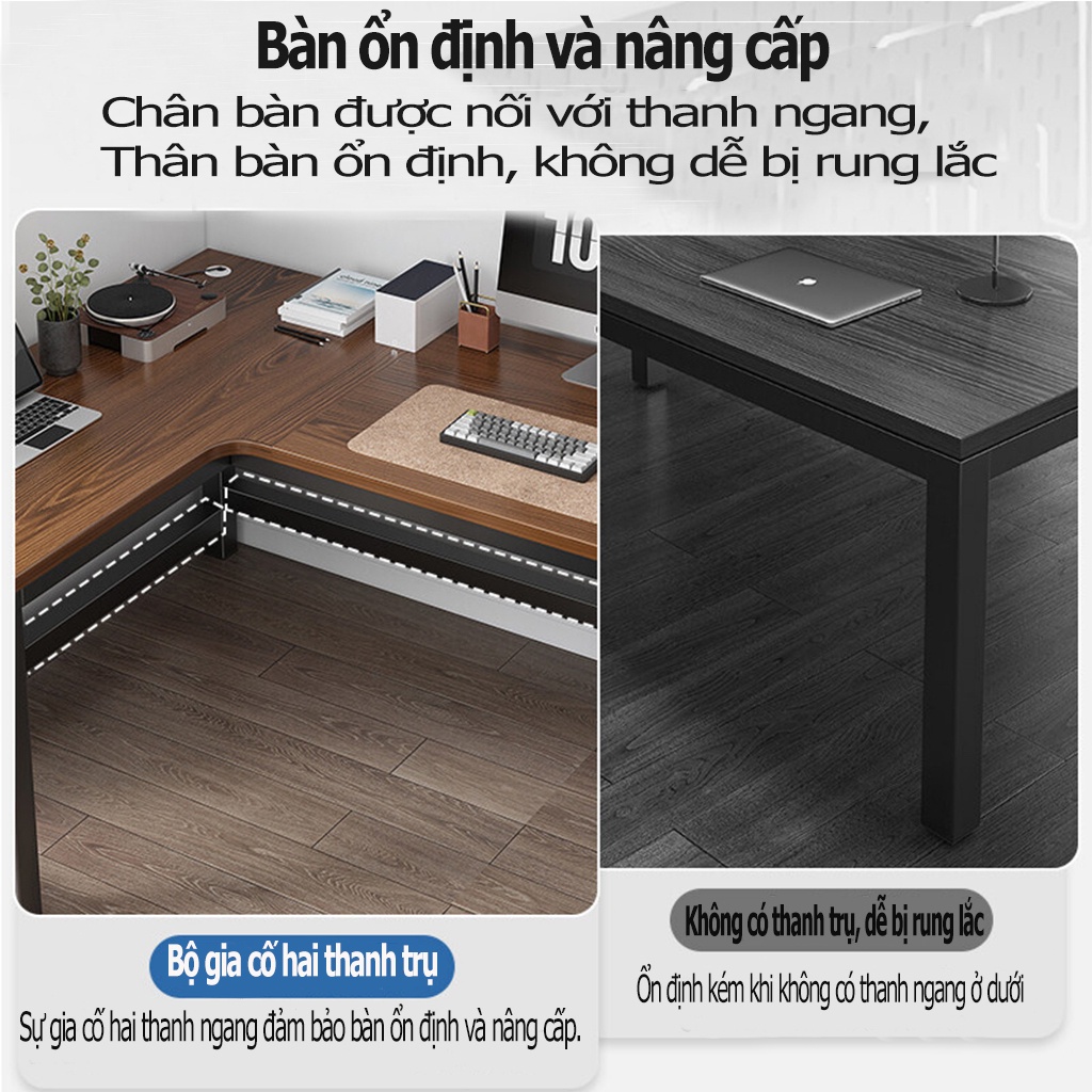 SUNNY Bàn làm việc,Bàn L chắc chắn bền bỉ để PC máy tính cây  khung thép lớn sơn tĩnh điện uốn hiện đại