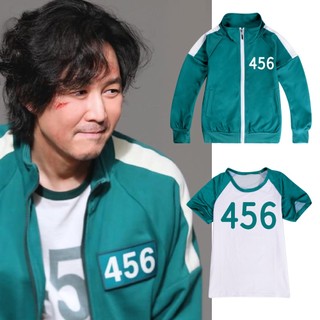 Pg Squid Game 456 áo khoác quần Áo thun vải cosplay cho trẻ em đồ thể thao