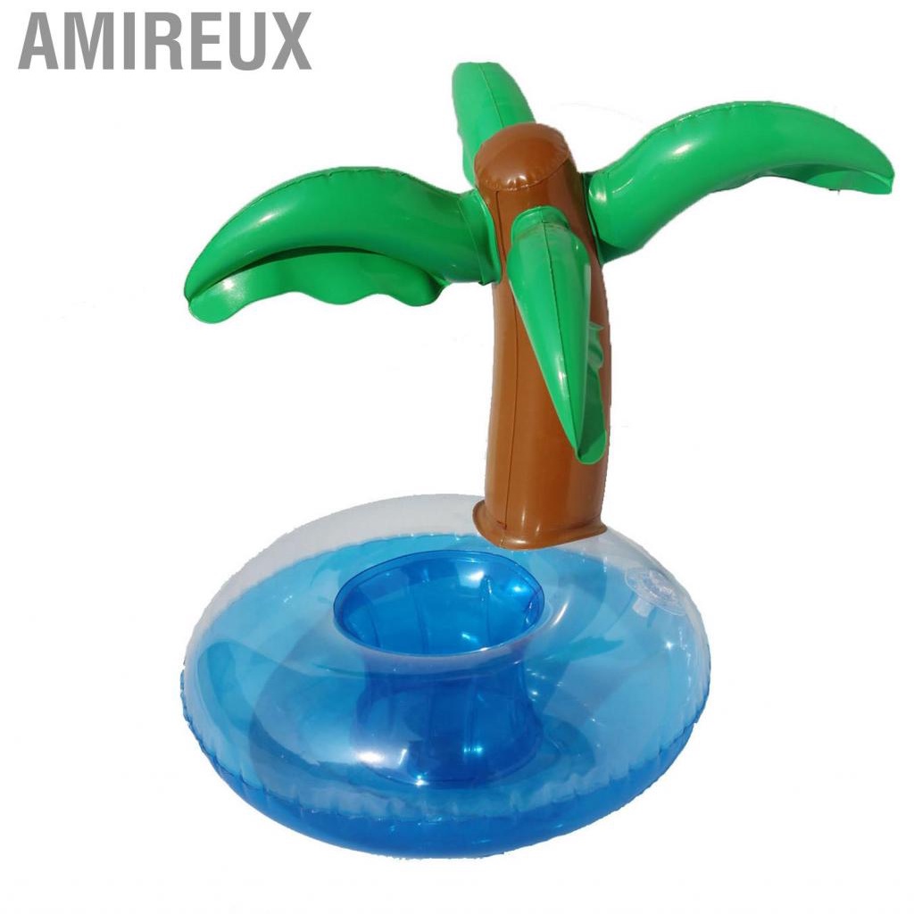 Zjchao Amireux Uống Phao Tay Nghề Tinh Tế Di Động Dễ Dàng Sử Dụng Nổi Uống Giá Đỡ Bơm Hơi Cây Dừa Hình Đi Biển