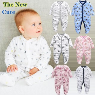 Bộ Đồ Ngủ Liền Thân Bằng Cotton Tay Dài Thời Trang Xuân Thu Dành Cho Bé