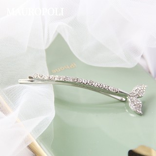 Mauropoli [Sẵn Sàng] Kẹp Tóc Bên Kim Cương Giả Nàng Tiên Cá Kẹp Đầu Người Lớn Kẹp Phẳng Nổ Sang Trọng Đơn Giản Kẹp Tóc Mũ Đội Đầu Hàn Quốc
