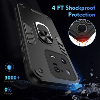 Ốp Điện Thoại Cứng Viền TPU Dẻo Mỏng Nhẹ Kèm Giá Đỡ Nhẫn Từ Tính Chống Sốc / Rơi Cho Xiaomi 13 Pro 5G