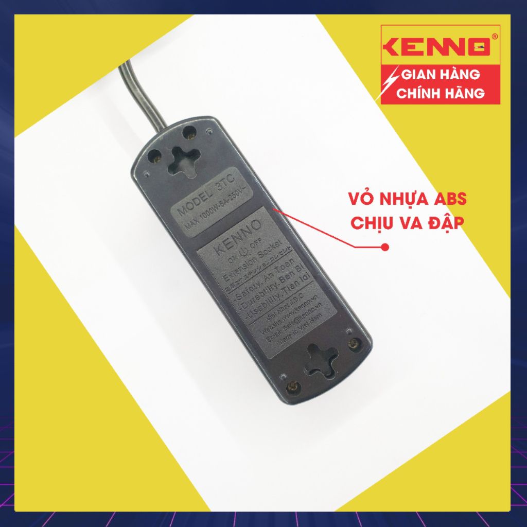 Ổ Cắm Điện Đa năng Chịu Tải 3TC3-3TC5 Qled/Kenno 1200W 3 Lỗ Cắm