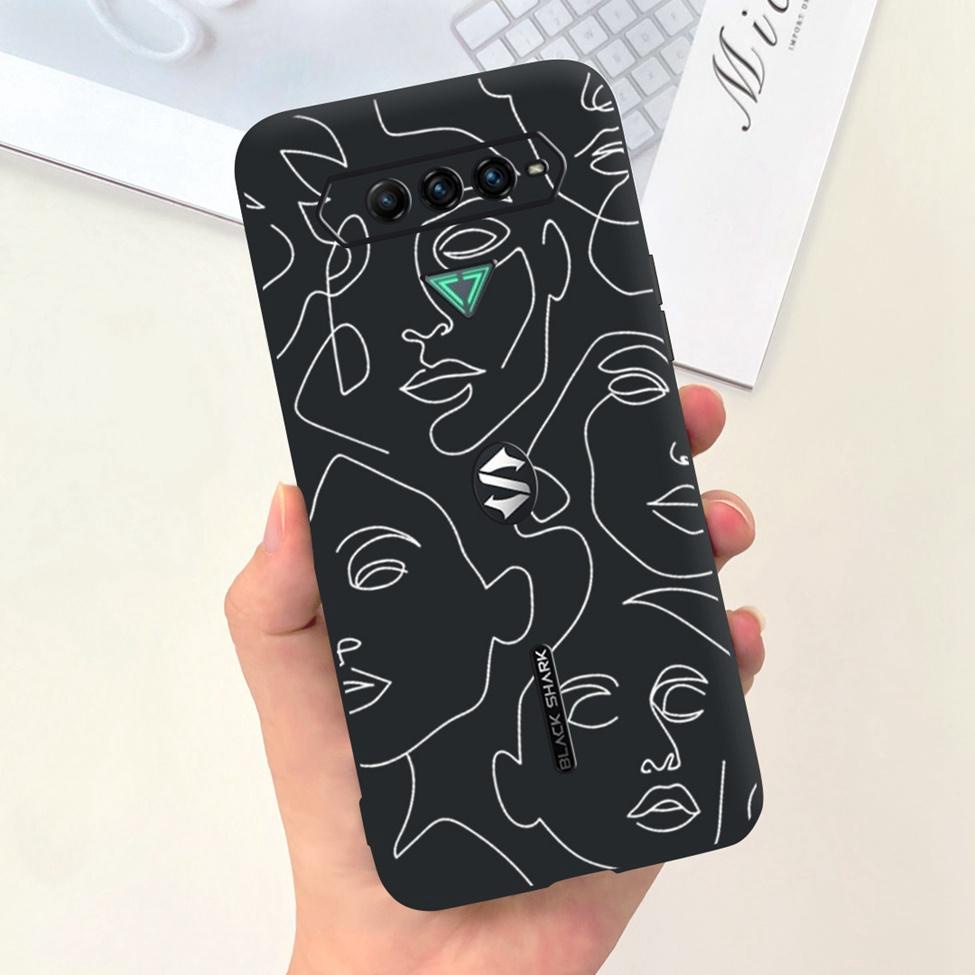 Ốp Điện Thoại Silicon Chống Sốc Họa Tiết Hoa Và Mèo Cho Xiaomi Black Shark 4 Pro Casing Shark4 Xiaomi Black Shark 4