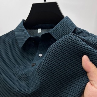 Mùa Hè Ngắn Tay Áo polo Đứng Cổ Lưới Thoáng Mát Đổ Mồ Hôi Băng Lụa Top Chất Liệu Thoáng Khí