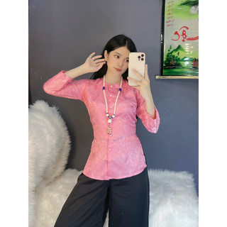[Bà Ba bộ ] bà ba tết kèm quần đen , bà ba cổ tròn tay dài