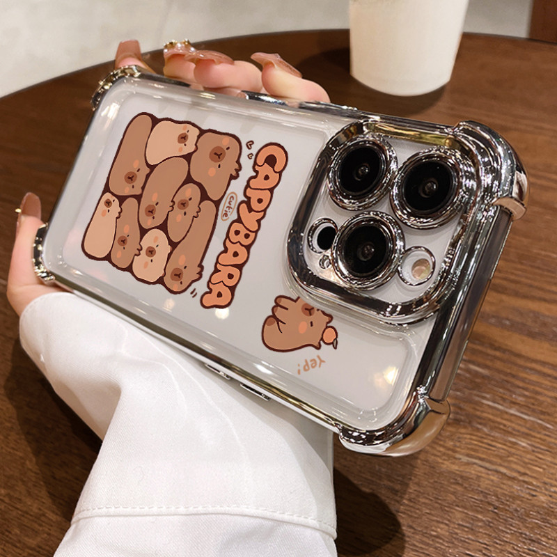 Vỏ Capybara Dễ Thương Cho Realme 16 Pro 16T C100 4G C100i C100x Note 80 GT8 Pro Neo 8 P4 Power P4x Vỏ Trong Suốt Hoạt Hình Vỏ Điện Thoại Bốn Góc