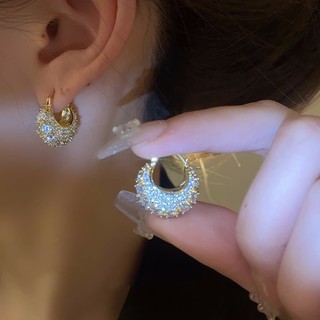 Khuyên Tai Hình Túi Xách Đính Đá Độc Đáo Sang Trọng Phong Cách Hàn Quốc