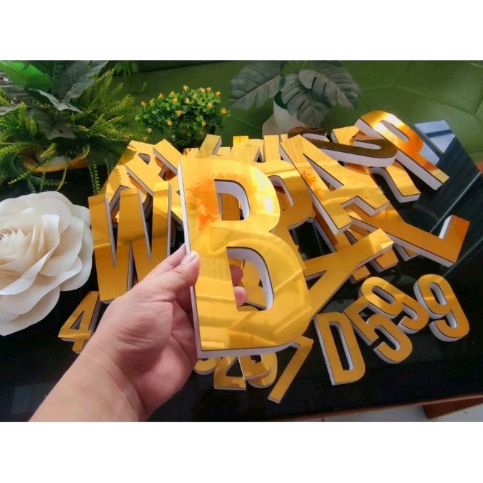 Chữ nổi alu 20cm font in hoa trang trí dán tường - biển quảng cáo