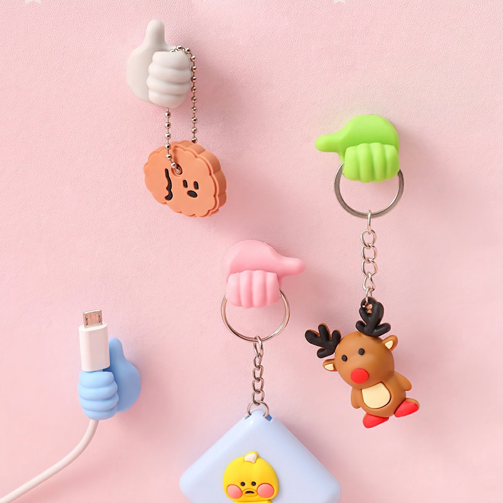 Bộ 1/10 Móc Dán Treo Dây Cáp Mẫu Bàn Tay Ngộ Nghĩnh Có Keo Dán Mặt Sau