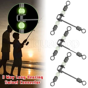 Bộ 10 Phụ Kiện Hạt Ngọc Trai Chia / Móc Câu Cá 3 Chiều Hình Chữ t Chuyên Dụng