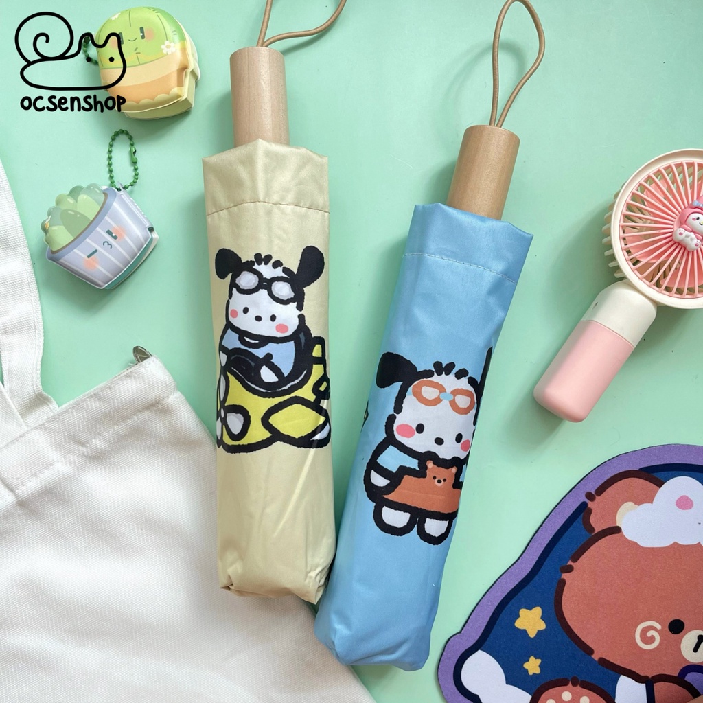 Ô cán ngắn Pochacco nền kẻ ô