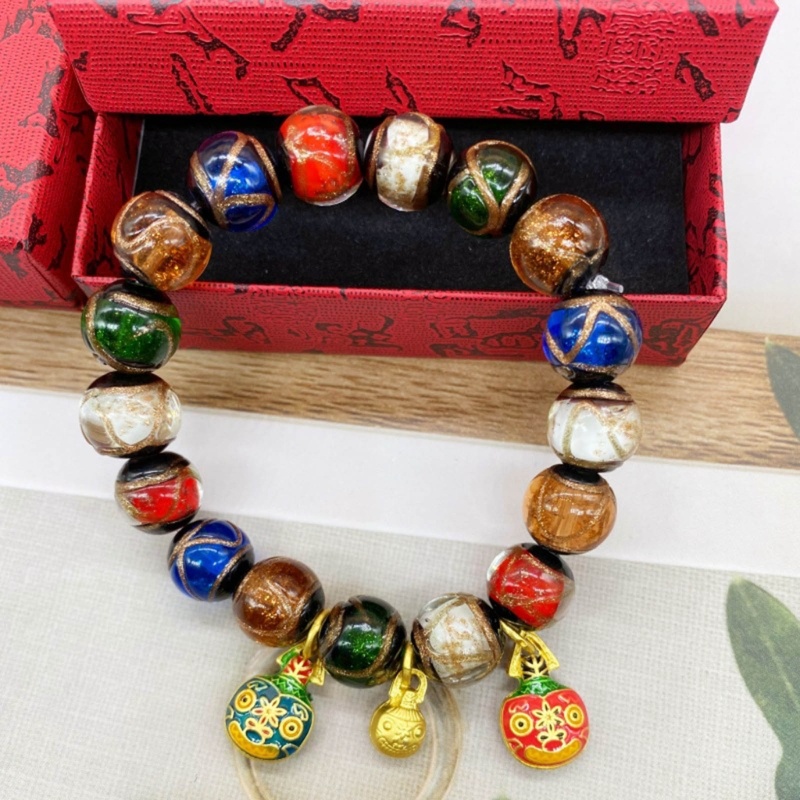 Vòng tay hạt vintage thời trang, chất liệu glaze cổ điển