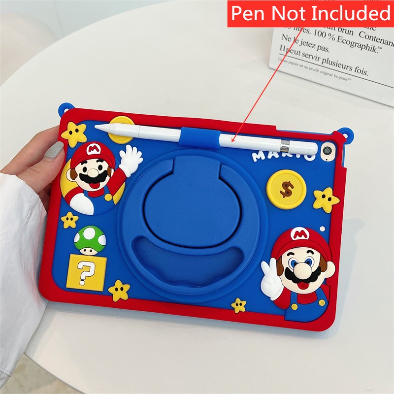 Ốp Lưng Dành Cho Samsung Tab A11 8.7inch 2025 SM-X130 / X135 / X133 A11 + / A11 Plus 11 "X310 X315 X236 360°Giá đỡ xoay hoạt hình An toàn thân thiện với trẻ em Dây đeo keo mềm Vỏ chống sốc