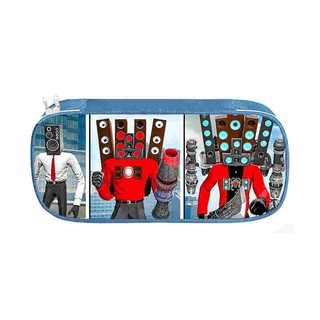 GC9 Skibidi Nhà Vệ Sinh Hoạt Hình Hộp Đựng Bút Chì Nhà Vệ Sinh Người Màn Hình Sinh Viên Bút Lưu Trữ Dung Tích Lớn Màu Xanh Hộp Văn Phòng Phẩm CG9
