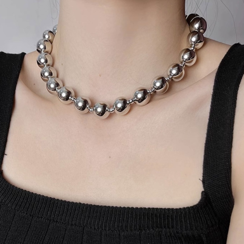 Coo Hợp kim tinh tế Đính cườm Neckchains Vòng cổ hạt thủ công Hạt hợp kim bạc