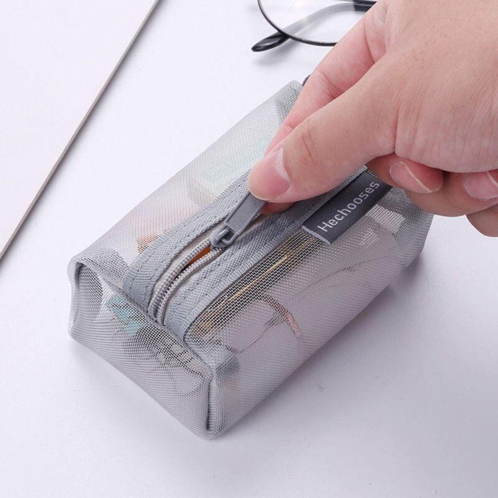 Ví đựng tiền xu có dây kéo Mini SLICELLIFE, Túi lưu trữ lưới vuông nhẹ thoáng khí, Túi đựng chìa khóa dung tích lớn di động