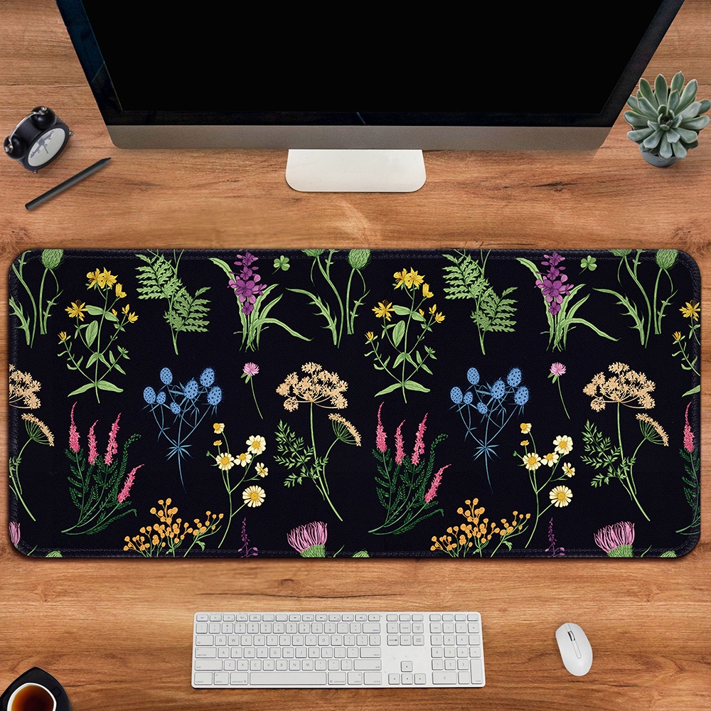 Dễ Thương Chơi Game Deskmat Vintage Mouse Pad Thực Vật Mousepad Cây Nấm Hoang Dã Hoa Bàn Phím Lớn Pc Laptop Trang Trí Bàn Di Động