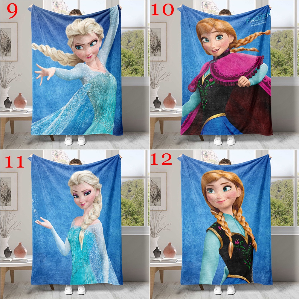 Chăn flannel Điều Hòa Không Khí In Hình anna & elsa Một Mặt Làm Quà Tặng Tốt Nhất Cho Người Lớn Tuổi