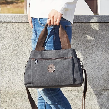 Women's Vintage Canvas Handbag – Large