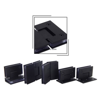 1 Kẹp Cửa Kính Nhà Tắm Không Khung Bằng Thép Không Gỉ Màu Đen Góc 90 Độ