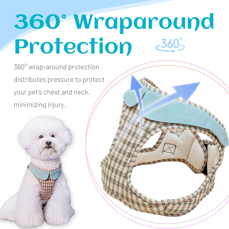 HamshMoc Bộ dây nịt và dây xích chống đầy đặn cho chó Dây dắt thú cưng có thể điều chỉnh Dây dẫn chó bền thoáng khí có tay cầm điều khiển dễ dàng cho chó nhỏ vừa