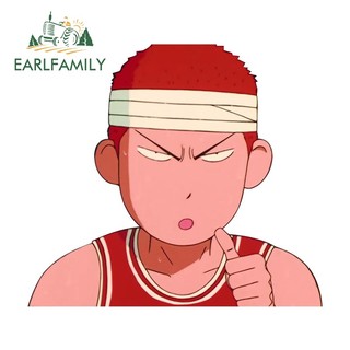 EARLFAMILY 13cm x 12.2cm SLAM DUNK Bóng Rổ Sakuragi Hanamichi Xe Dán Phụ Kiện Decal Cá Tính Thân Cây Anime Trang Trí