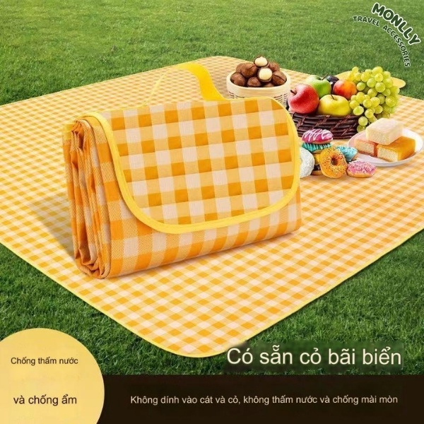 Thảm Cắm Trại Dã Ngoại, Thảm Picnic Dày Dặn Chống Thấm Nước Tốt-Monlly