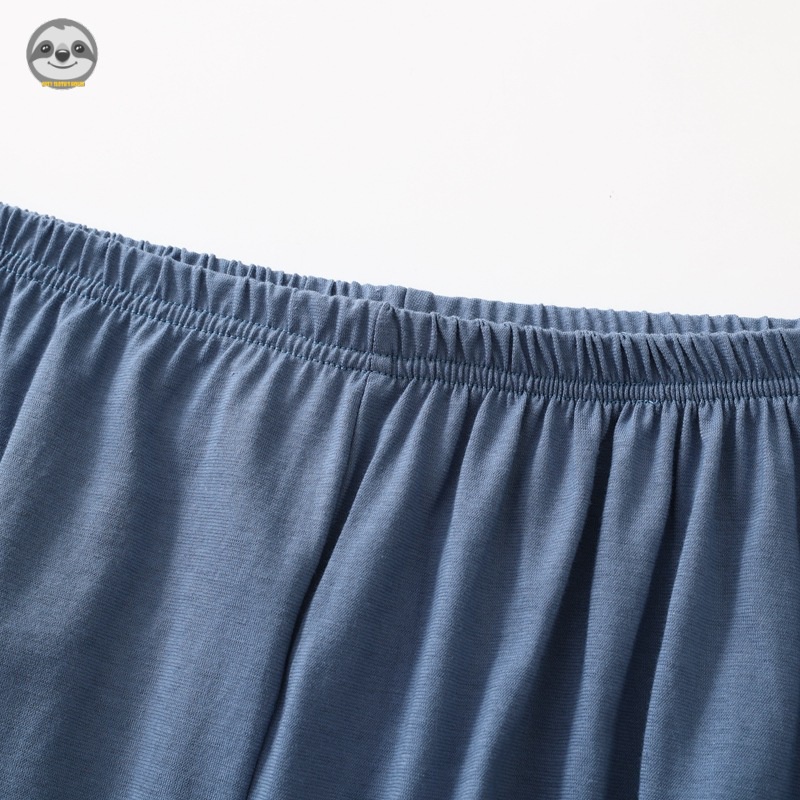 Phong cách Nhật Bản Muji / Bộ đồ ngủ cặp đôi thoáng khí đơn giản / Đồ ngủ Cotton dệt kim / Bộ áo thun ngắn tay