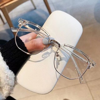 Mắt Kính Gọng Vuông Kim Loại Chống Bức Xạ Phong Cách Retro Cho Nam Nữ
