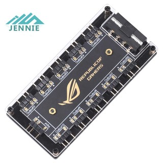Hub Chia Cổng Quạt 5V 3PIN SATA / 4D Có Đèn LED 10 Trong 1 Cho Asus / MSI / GIGABYTE / ASRock Bo Mạch Chủ