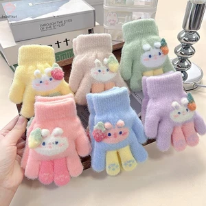 1 Cặp Găng Tay Dệt Kim Sang Trọng Hoạt Hình Dễ Thương Cho Trẻ Em Mùa Đông Ngoài Trời Ấm Áp Dày Chống Gió Găng Tay Cho Bé 1-5 Tuổi Găng Tay Full Ngón Mới