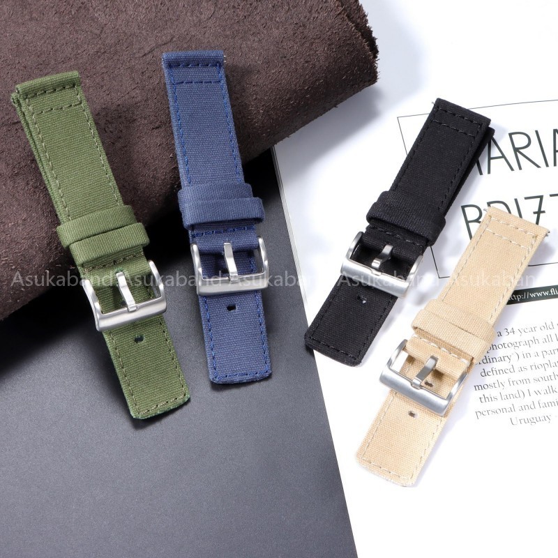 Dây đeo đồng hồ Nylon đơn giản 20mm 22mm Dây đeo đồng hồ vải Canvas cho SEIKO 5 Diver SKX009 SKX007 Vòng đeo tay lặn tập thể dục Dây đeo cổ tay nam nữ Dây đeo đồng hồ thể thao