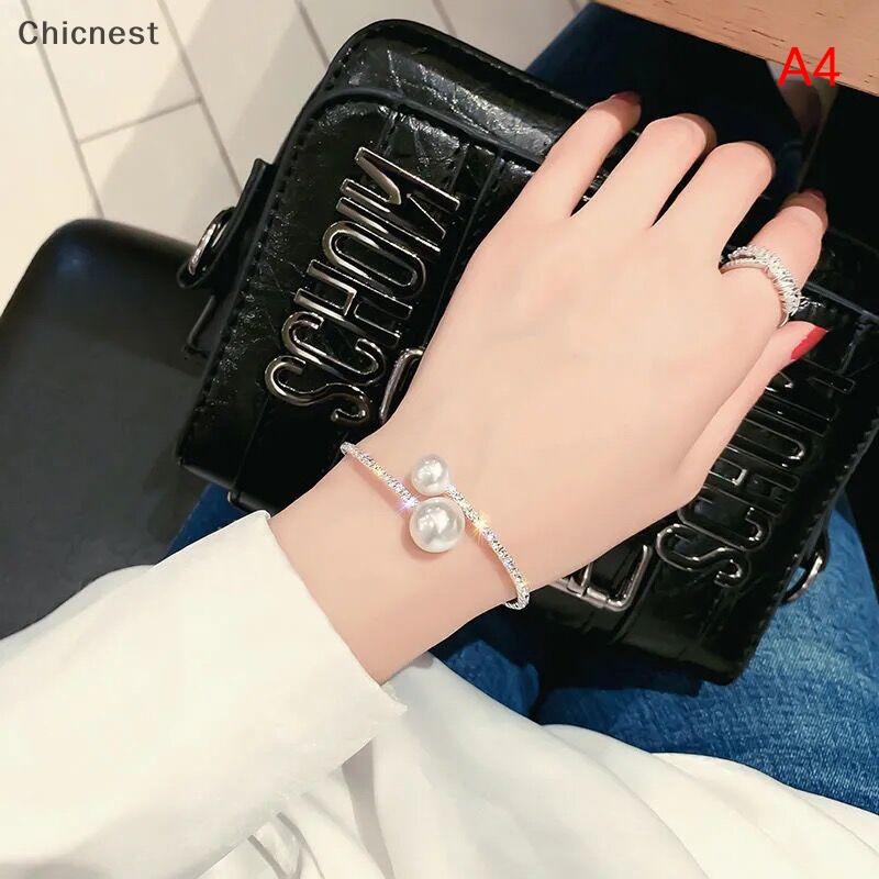 [Chc] Bộ trang sức cô dâu ngọc trai mô phỏng đơn giản thời trang Vòng cổ có thể điều chỉnh dành cho nữ Quà tặng trang sức đám cưới pha lê [VN]