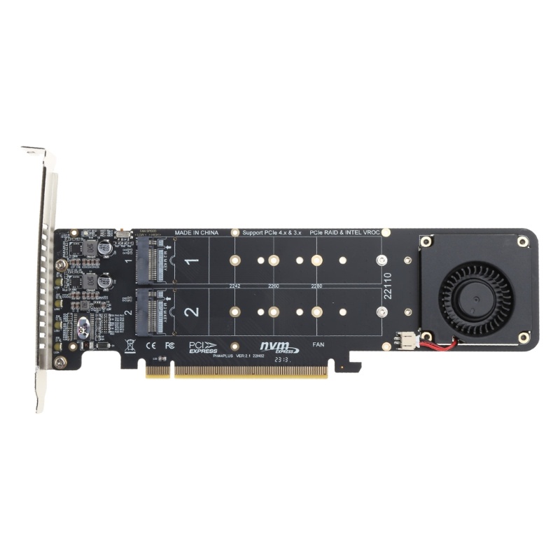 Cắm trại cho M 2 NVMe SSD PCIe Adapter Card PCI cho Express 4 0 X16 Chuyển sang 4 cổng cho