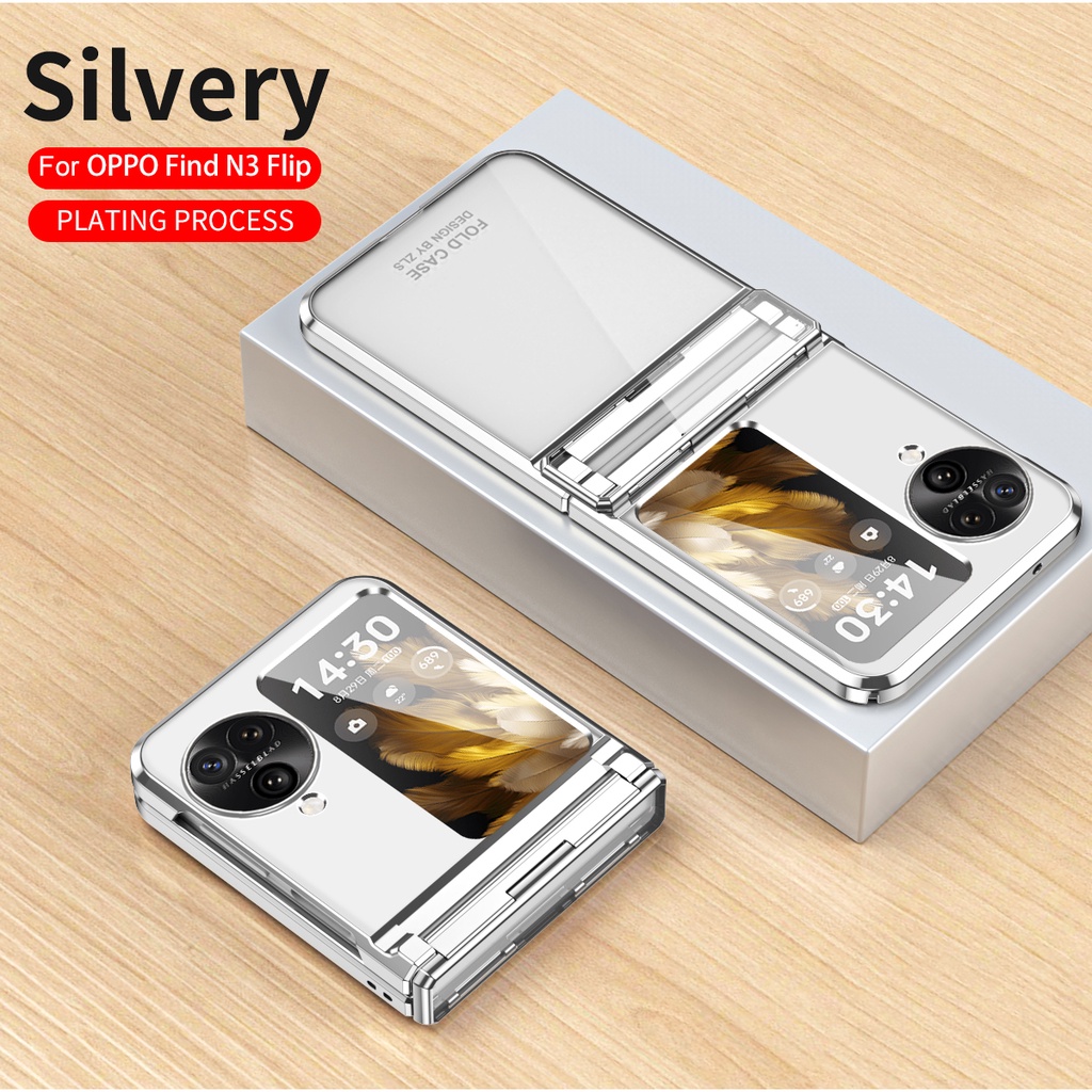 Bao Da Điện Thoại Nắp Lật Trong Suốt Mạ Điện Chống Rơi Cho oppo find n3 flip 5g n3flip Findn3 Ốp
