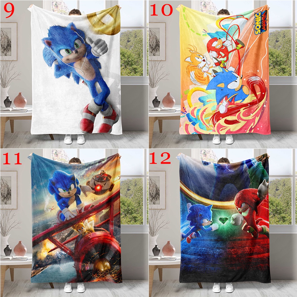 Sonic Chăn flannel In Hình Nhím Gai Một Bên Điều Hòa Không Khí Quà Tặng Tốt Nhất Cho Người Lớn