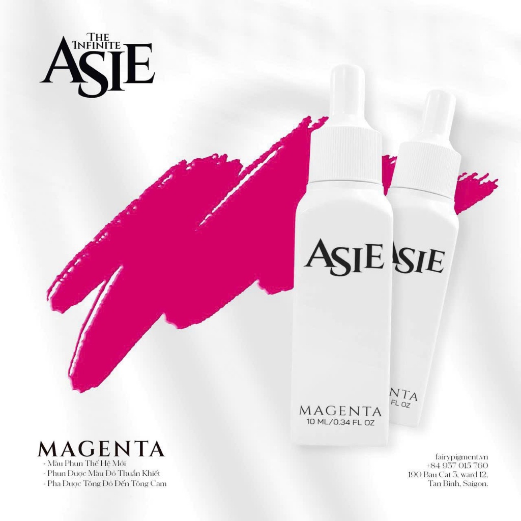 Mực Asie Mini 5ml và 10ml phun xăm môi chính hãng phân tử nhỏ màu lên trong veo