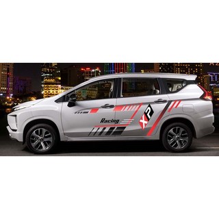 Tem sườn xe ô tô Xpander, team decal Oto Racing đỏ đen, tặng kèm tem nắp bình xăng hoặc tem hữ kí theo yêu cầu