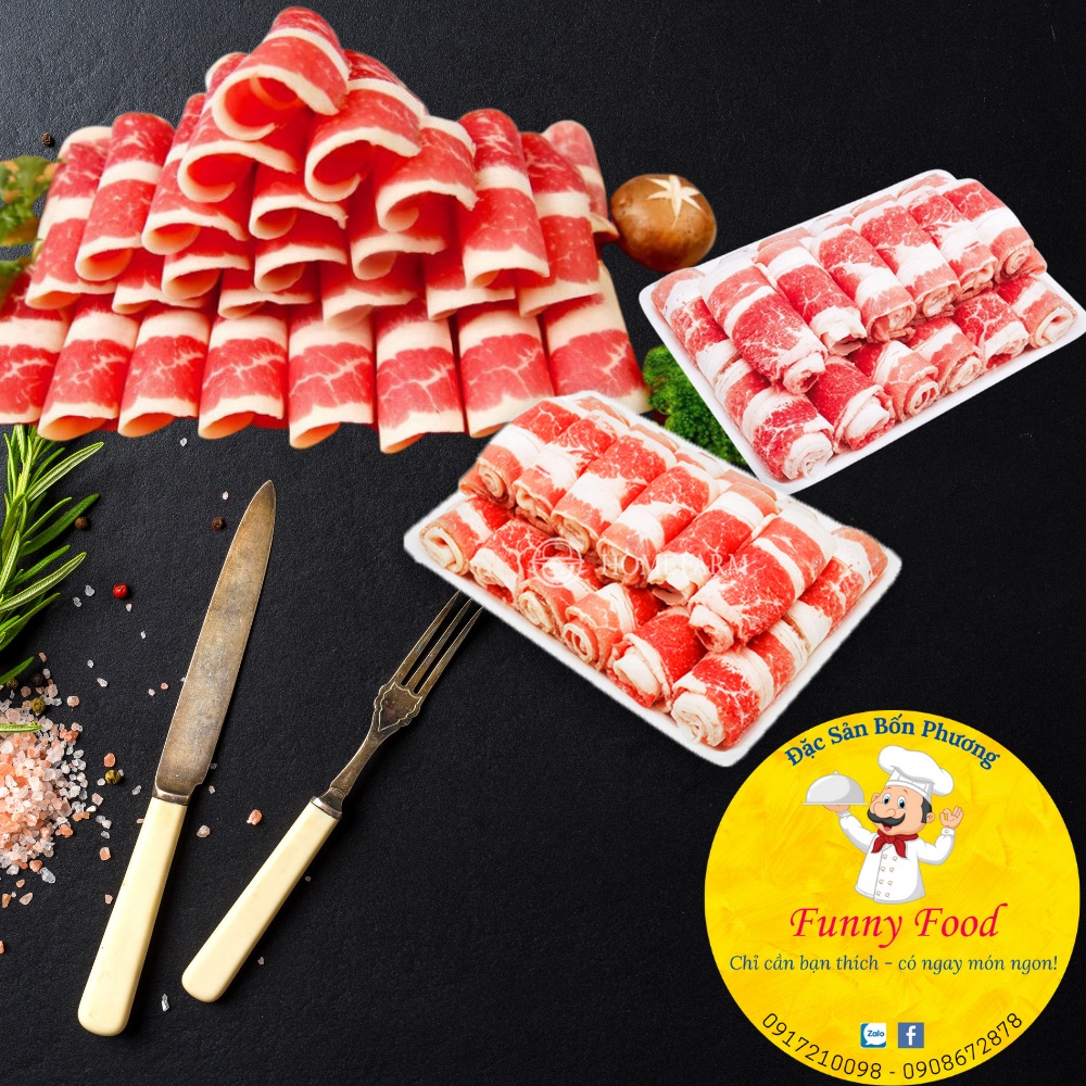 Ba Rọi Bò Mỹ - Thịt bò ba chỉ cắt lát Excel Mỹ - 500g (Chỉ ship hỏa tốc ...