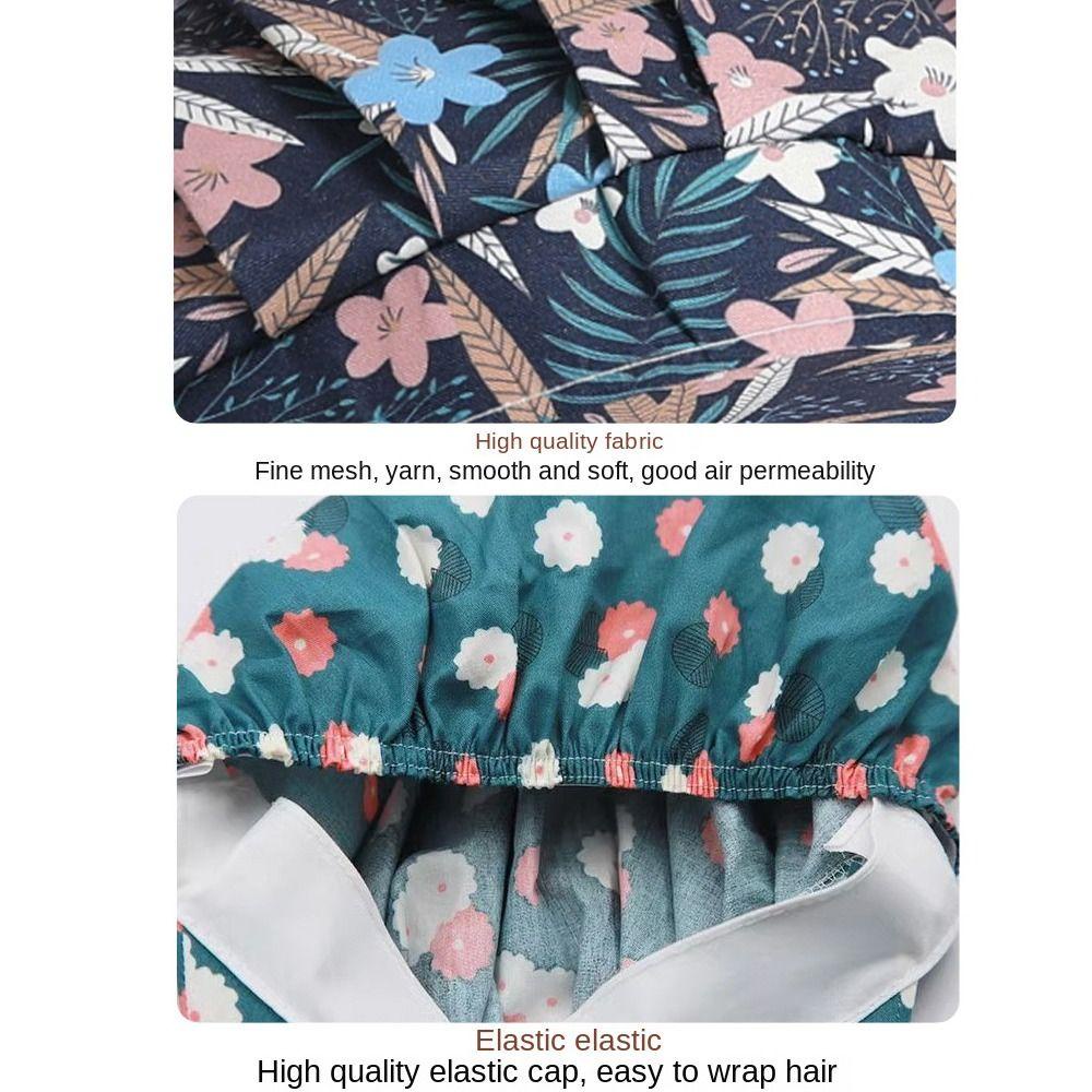 Mũ đầu bếp SUNKISSD, Mũ làm việc bằng vải Cotton chống bụi, Phụ nữ thực phẩm In vải Nấu ăn Mũ vệ sinh Nhà hàng khách sạn