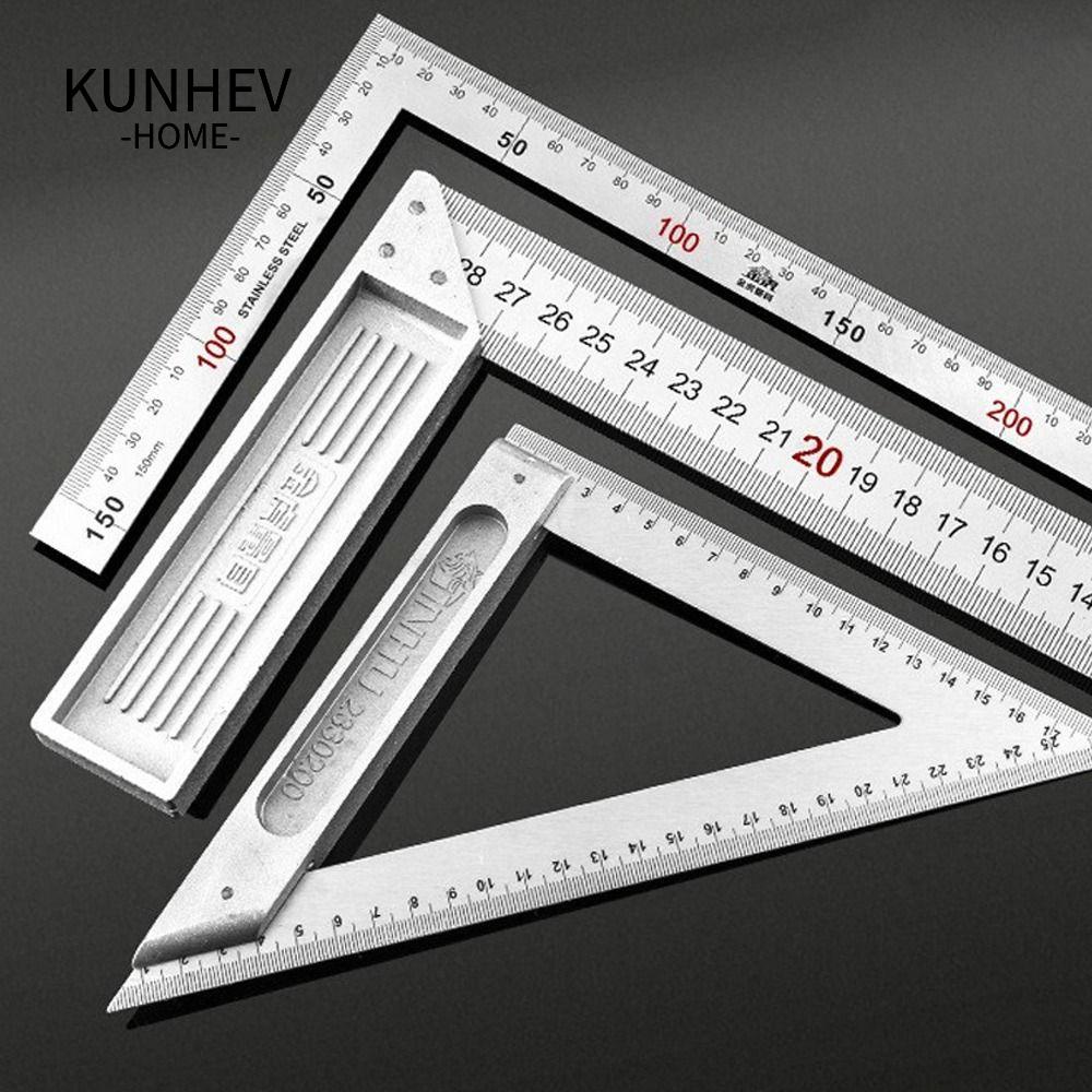 KUNHEV Thước Đo Góc Hình Tam Giác / Vuông 30 / 50cm Bằng Thép Không Gỉ Đa Năng