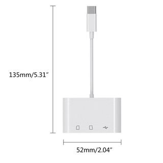 Charmantcc1 Đầu Đọc Thẻ TF 5 Trong 1 Đa Năng Type-C USB MicroUSB Cầm Tay HUBOTG